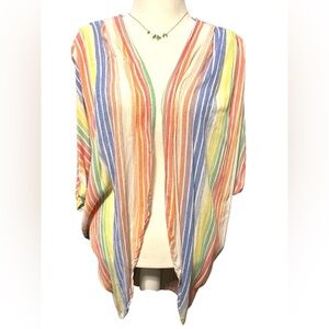 Rainbow Striped Umgee Coccoon Kimono Size S VGUC